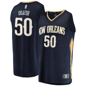 Camiseta Emeka Okafor 50 New Orleans Pelicans Icon Edition Armada Hombre